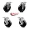 Service Caster 5 Inch Soft Rubber Wheel Swivel Top Plate Caster Set with 2 Brakes SCC SCC-20S514-SRS-2-TLB-2 - alternate 3